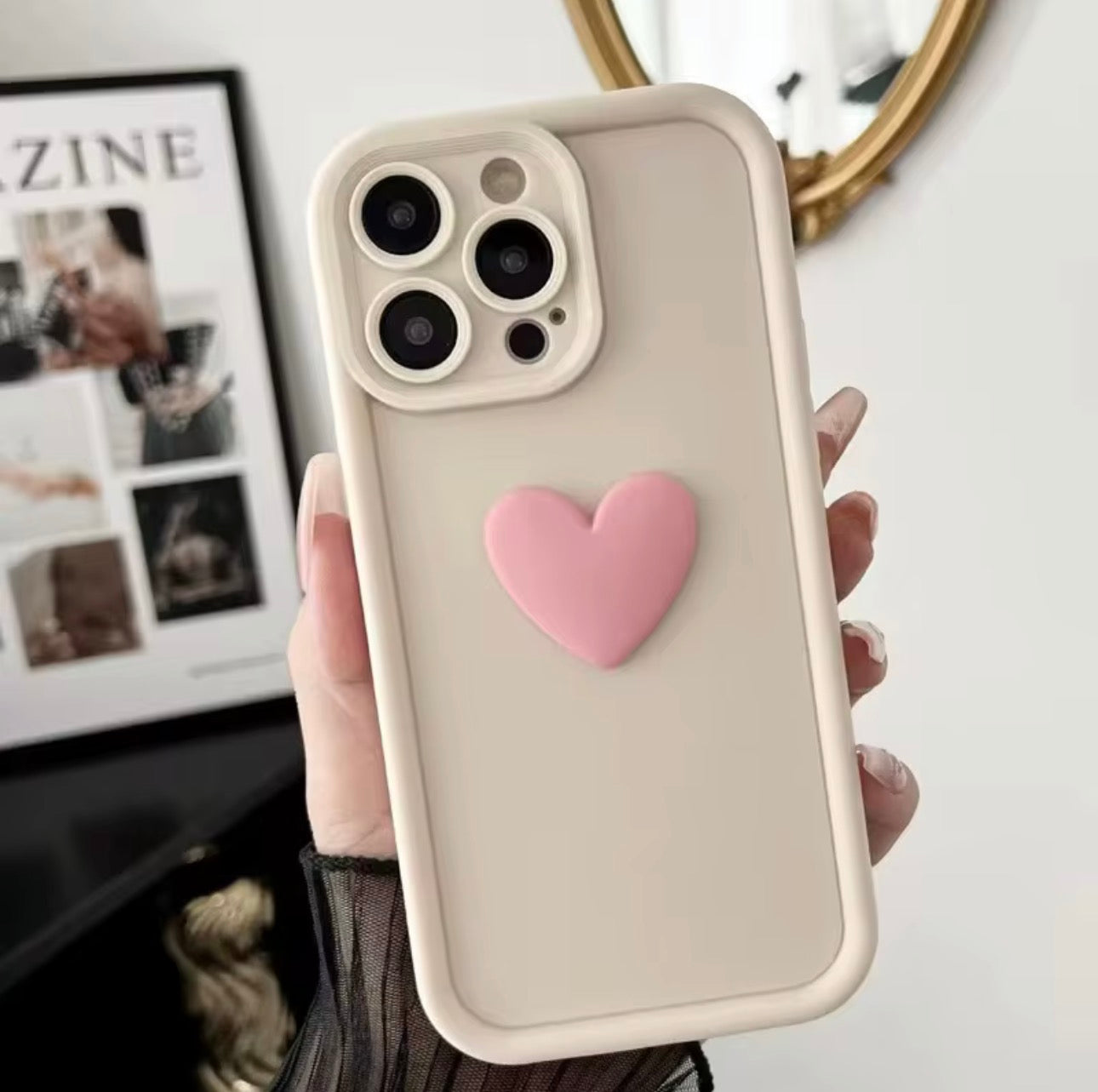 New design 3D love heart iPhone case