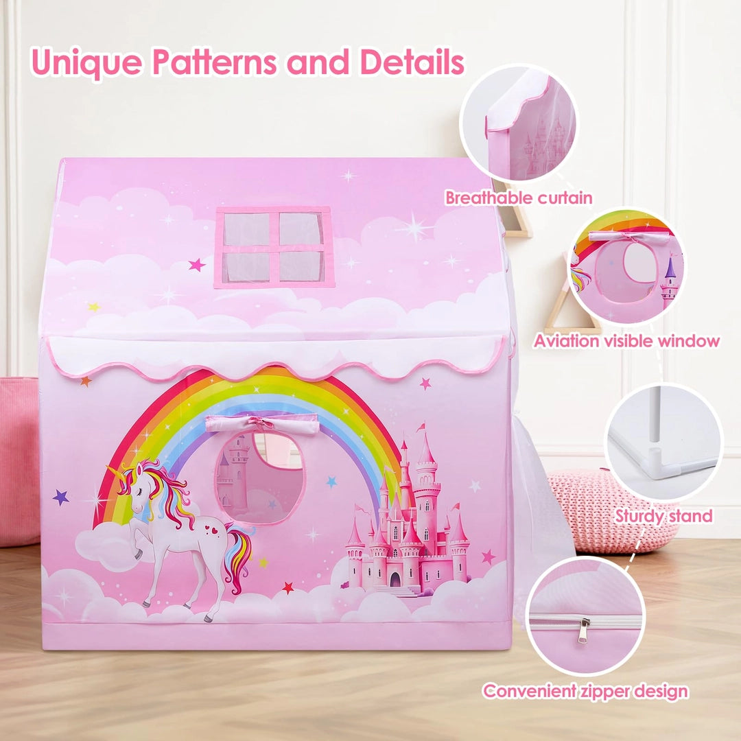 Unicorn Kids Play Tent,Large Pink Playhouse for Kids Girls Indoor, Outdoor,Princess Castle Tent with Windows. £44.99 on Amazon
